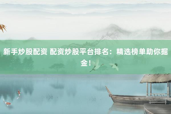 新手炒股配资 配资炒股平台排名：精选榜单助你掘金！