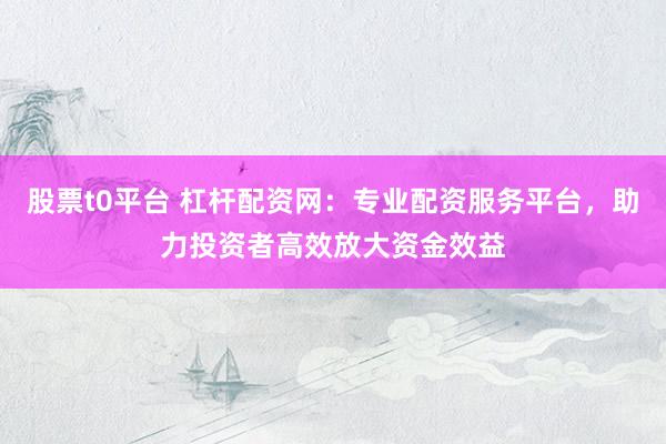 股票t0平台 杠杆配资网：专业配资服务平台，助力投资者高效放大资金效益