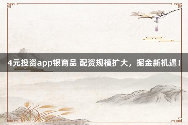4元投资app银商品 配资规模扩大，掘金新机遇！
