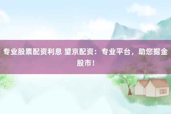 专业股票配资利息 望京配资：专业平台，助您掘金股市！