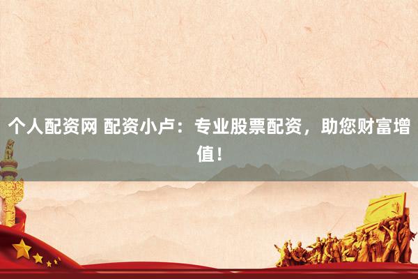 个人配资网 配资小卢：专业股票配资，助您财富增值！