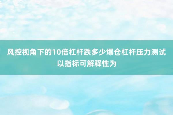 风控视角下的10倍杠杆跌多少爆仓杠杆压力测试以指标可解释性为