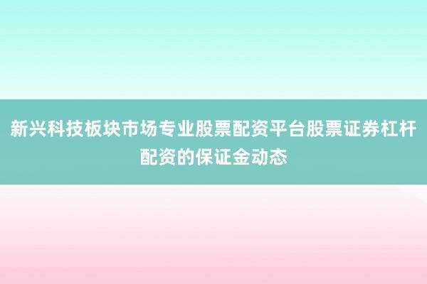 新兴科技板块市场专业股票配资平台股票证券杠杆配资的保证金动态
