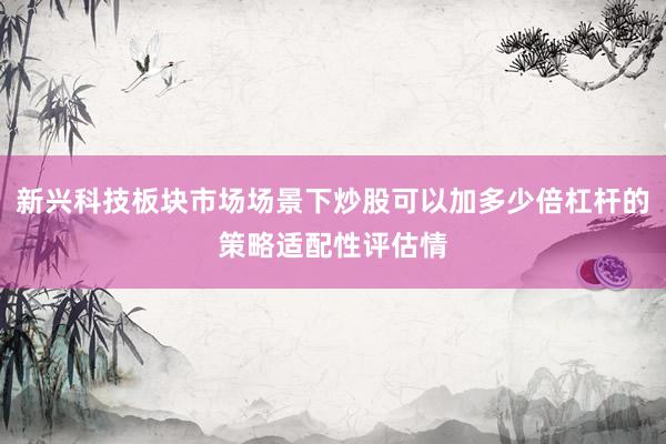 新兴科技板块市场场景下炒股可以加多少倍杠杆的策略适配性评估情