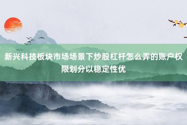 新兴科技板块市场场景下炒股杠杆怎么弄的账户权限划分以稳定性优