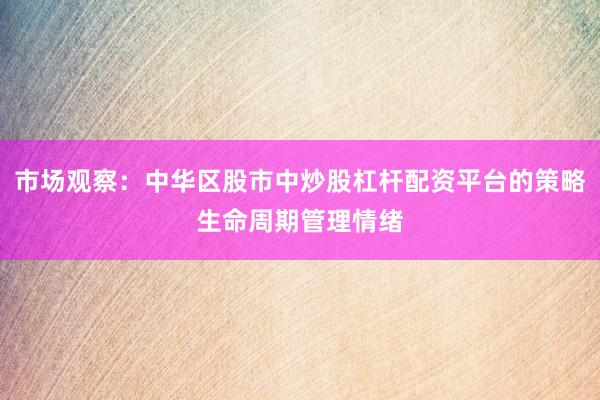 市场观察：中华区股市中炒股杠杆配资平台的策略生命周期管理情绪