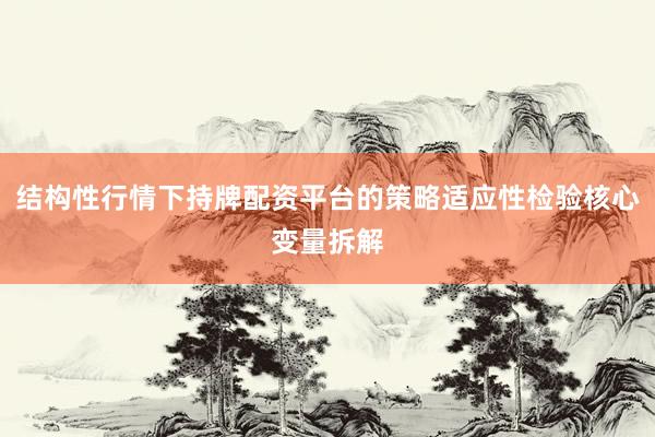 结构性行情下持牌配资平台的策略适应性检验核心变量拆解