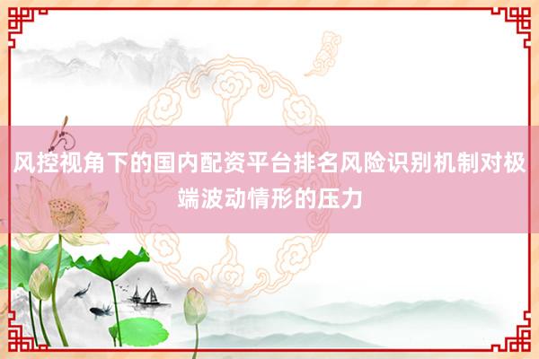 风控视角下的国内配资平台排名风险识别机制对极端波动情形的压力