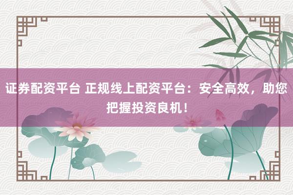 证券配资平台 正规线上配资平台：安全高效，助您把握投资良机！