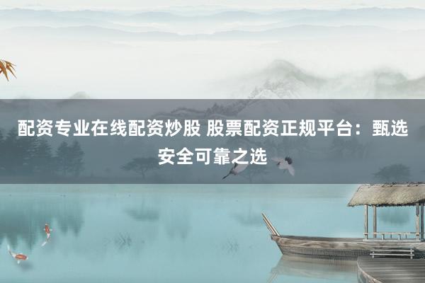 配资专业在线配资炒股 股票配资正规平台：甄选安全可靠之选