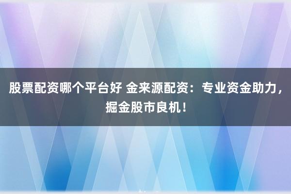 股票配资哪个平台好 金来源配资：专业资金助力，掘金股市良机！
